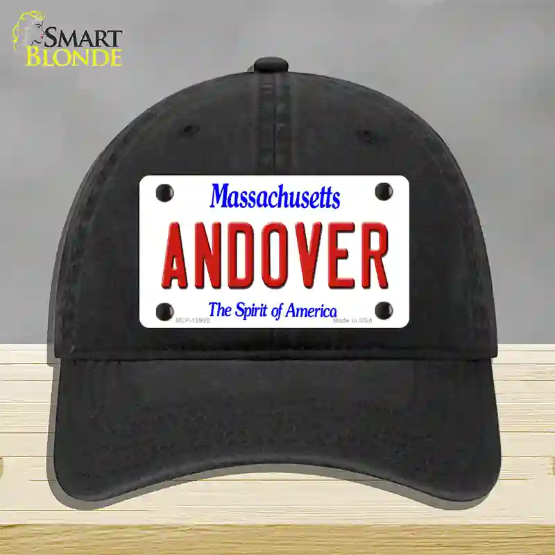 Andover Massachusetts Novelty License Plate Hat Unconstructed Cotton / Black