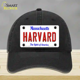 Harvard Massachusetts Novelty License Plate Hat Unconstructed Cotton / Black