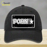 Porn Star Novelty License Plate Hat Unconstructed Cotton / Black