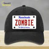 Zombie Massachusetts Novelty License Plate Hat Unconstructed Cotton / Black