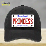 Princess Massachusetts Novelty License Plate Hat Unconstructed Cotton / Black