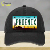 Phoenix Arizona Novelty License Plate Hat Unconstructed Cotton / Black