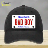 Bad Boy Massachusetts Novelty License Plate Hat Unconstructed Cotton / Black