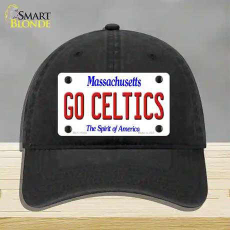 Go Celtics Massachusetts Novelty License Plate Hat Unconstructed Cotton / Black