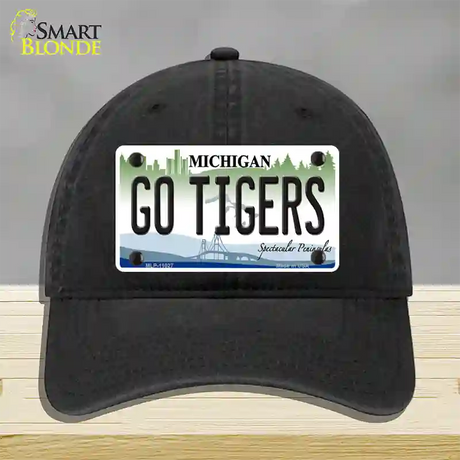 Go Tigers Michigan Novelty License Plate Hat Unconstructed Cotton / Black