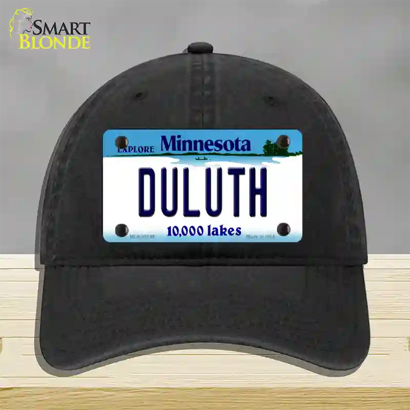 Duluth Minnesota State Novelty License Plate Hat Unconstructed Cotton / Black