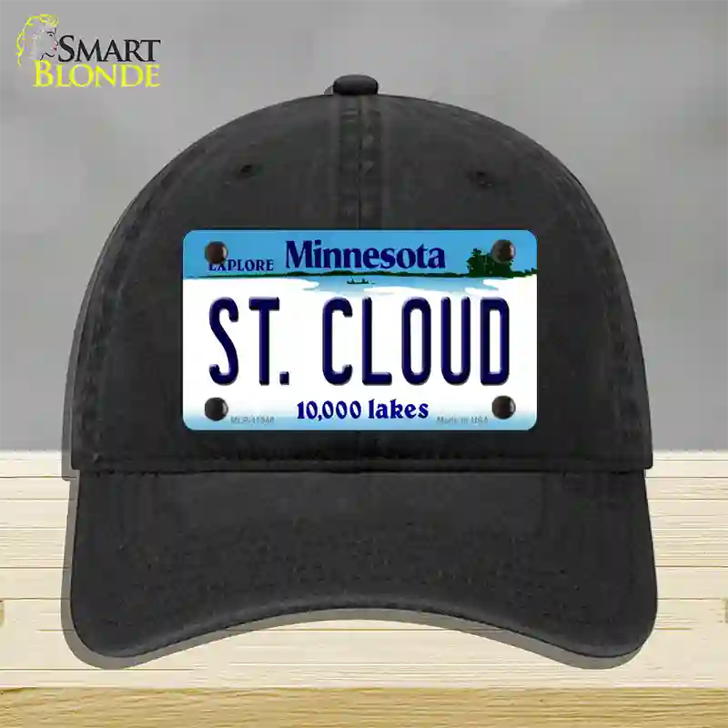 St Cloud Minnesota State Novelty License Plate Hat Unconstructed Cotton / Black