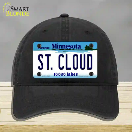 St Cloud Minnesota State Novelty License Plate Hat Unconstructed Cotton / Black