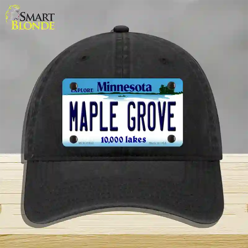 Maple Grove Minnesota State Novelty License Plate Hat Unconstructed Cotton / Black