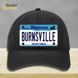 Burnsville Minnesota State Novelty License Plate Hat Unconstructed Cotton / Black