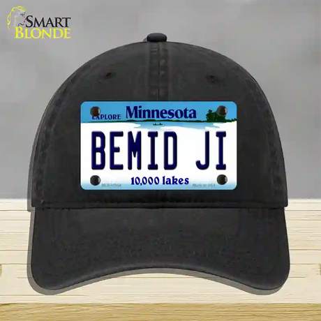 Bemid Ji Minnesota State Novelty License Plate Hat Unconstructed Cotton / Black