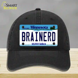 Brainerd Minnesota State Novelty License Plate Hat Unconstructed Cotton / Black