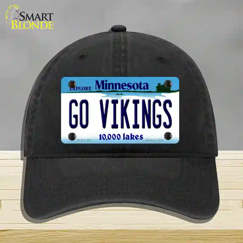 Go Vikings Minnesota Novelty License Plate Hat Unconstructed Cotton / Black