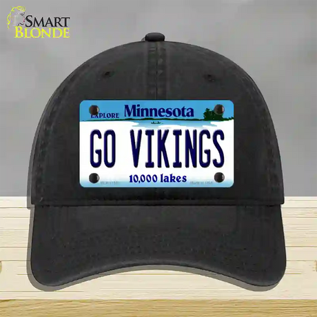 Go Vikings Minnesota Novelty License Plate Hat Unconstructed Cotton / Black