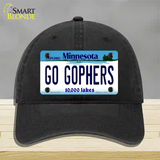 Go Gophers Minnesota State Novelty License Plate Hat Unconstructed Cotton / Black