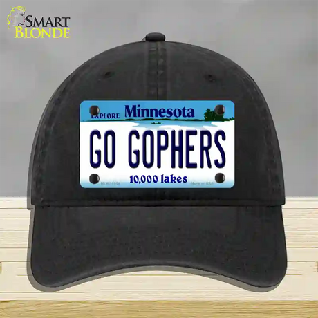 Go Gophers Minnesota State Novelty License Plate Hat Unconstructed Cotton / Black