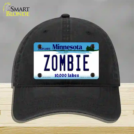 Zombie Minnesota State Novelty License Plate Hat Unconstructed Cotton / Black