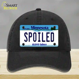 Spoiled Minnesota State Novelty License Plate Hat Unconstructed Cotton / Black