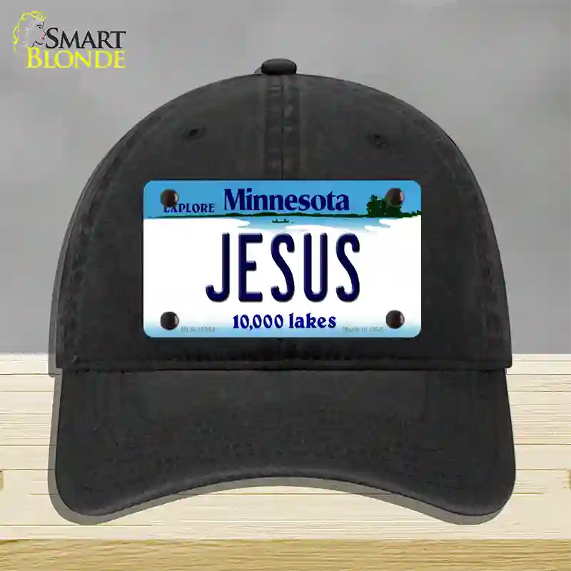 Jesus Minnesota State Novelty License Plate Hat Unconstructed Cotton / Black