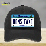 Moms Taxi Minnesota State Novelty License Plate Hat Unconstructed Cotton / Black