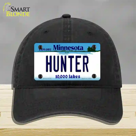 Hunter Minnesota State Novelty License Plate Hat Unconstructed Cotton / Black