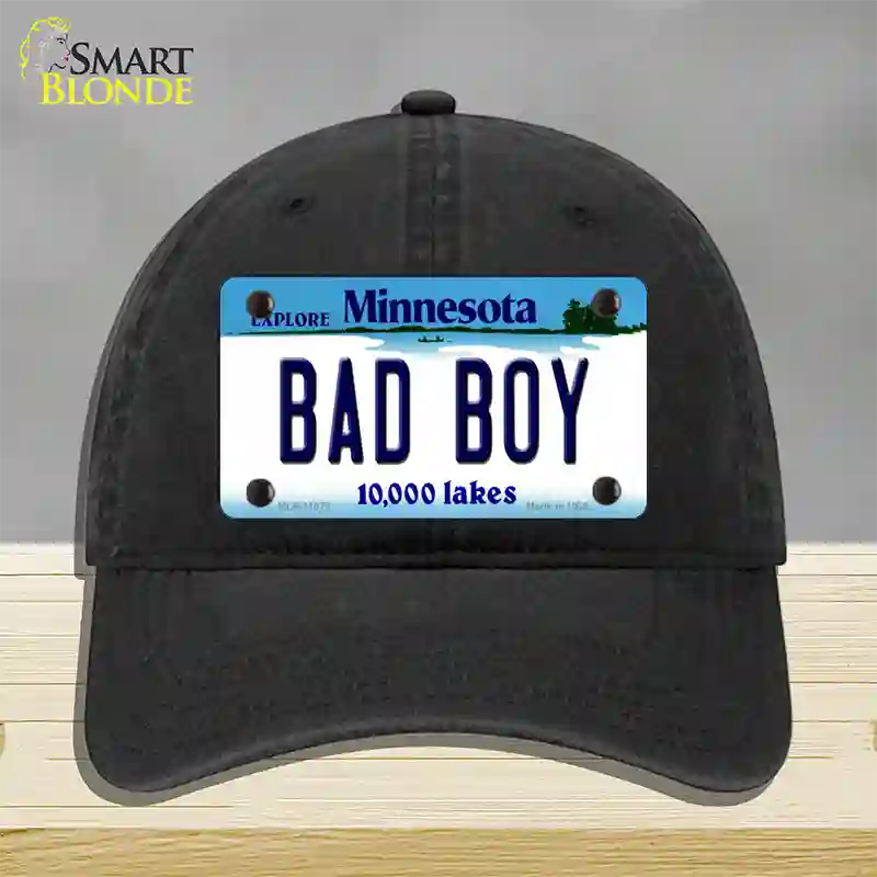 Bad Boy Minnesota State Novelty License Plate Hat Unconstructed Cotton / Black