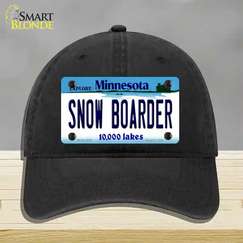 Snow Boarder Minnesota State Novelty License Plate Hat Unconstructed Cotton / Black