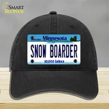 Snow Boarder Minnesota State Novelty License Plate Hat Unconstructed Cotton / Black