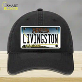 Livingston Montana State Novelty License Plate Hat Unconstructed Cotton / Black