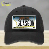 Glasgow Montana State Novelty License Plate Hat Unconstructed Cotton / Black