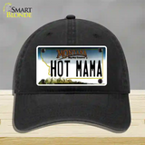 Hot Mama Montana State Novelty License Plate Hat Unconstructed Cotton / Black