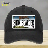 Snow Boarder Montana State Novelty License Plate Hat Unconstructed Cotton / Black