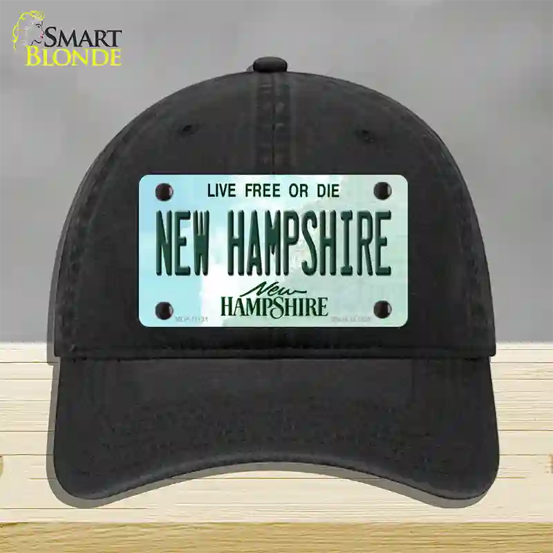 New Hampshire State Novelty License Plate Hat Unconstructed Cotton / Black