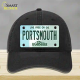 Portsmouth New Hampshire State Novelty License Plate Hat Unconstructed Cotton / Black