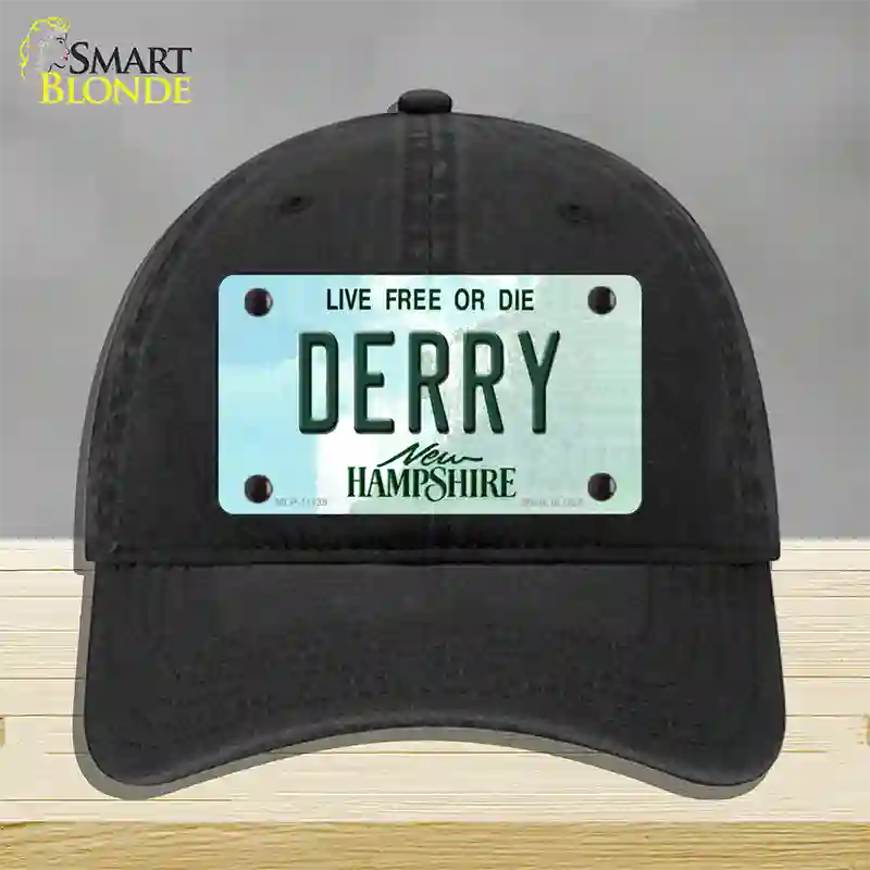 Derry New Hampshire State Novelty License Plate Hat Unconstructed Cotton / Black