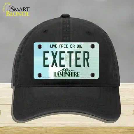 Exeter New Hampshire State Novelty License Plate Hat Unconstructed Cotton / Black