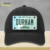 Durham New Hampshire State Novelty License Plate Hat Unconstructed Cotton / Black