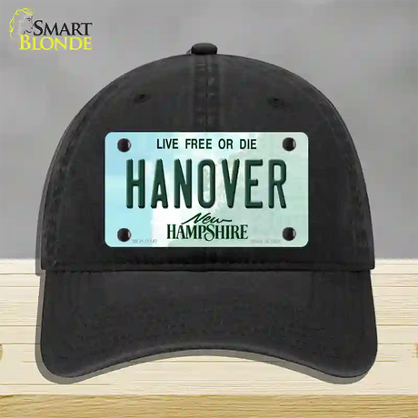 Hanover New Hampshire State Novelty License Plate Hat Unconstructed Cotton / Black