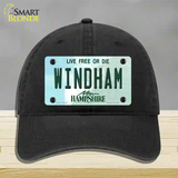 Windham New Hampshire State Novelty License Plate Hat Unconstructed Cotton / Black