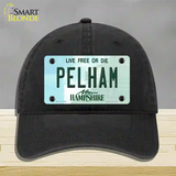 Pelham New Hampshire State Novelty License Plate Hat Unconstructed Cotton / Black