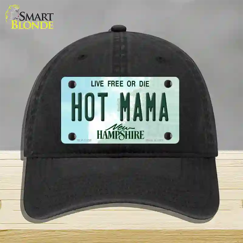 Hot Mama New Hampshire State Novelty License Plate Hat Unconstructed Cotton / Black