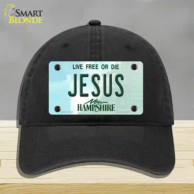 Jesus New Hampshire State Novelty License Plate Hat Unconstructed Cotton / Black