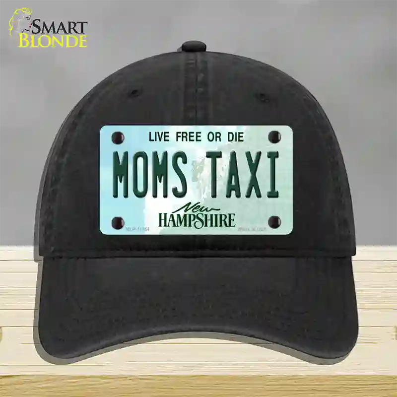 Moms Taxi New Hampshire State Novelty License Plate Hat Unconstructed Cotton / Black