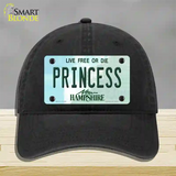 Princess New Hampshire State Novelty License Plate Hat Unconstructed Cotton / Black