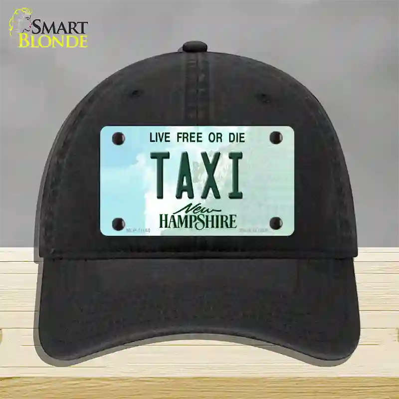 Taxi New Hampshire State Novelty License Plate Hat Unconstructed Cotton / Black