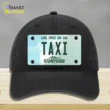 Taxi New Hampshire State Novelty License Plate Hat Unconstructed Cotton / Black