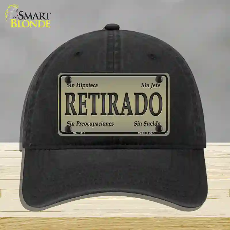 Retirado Novelty License Plate Hat Unconstructed Cotton / Black