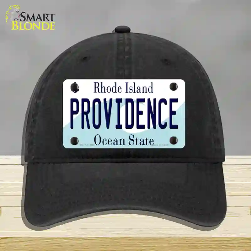 Providence Rhode Island State Novelty License Plate Hat Unconstructed Cotton / Black