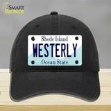 Westerly Rhode Island State Novelty License Plate Hat Unconstructed Cotton / Black