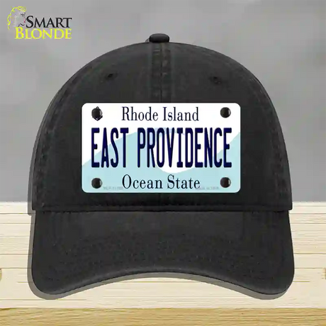 East Providence Rhode Island State Novelty License Plate Hat Unconstructed Cotton / Black